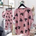 Pocket Pyjama ròng đỏ túi vải mùa thu womens vải mùa xuân nhà quần dài tay trong gió với sự bùng nổ dễ thương 