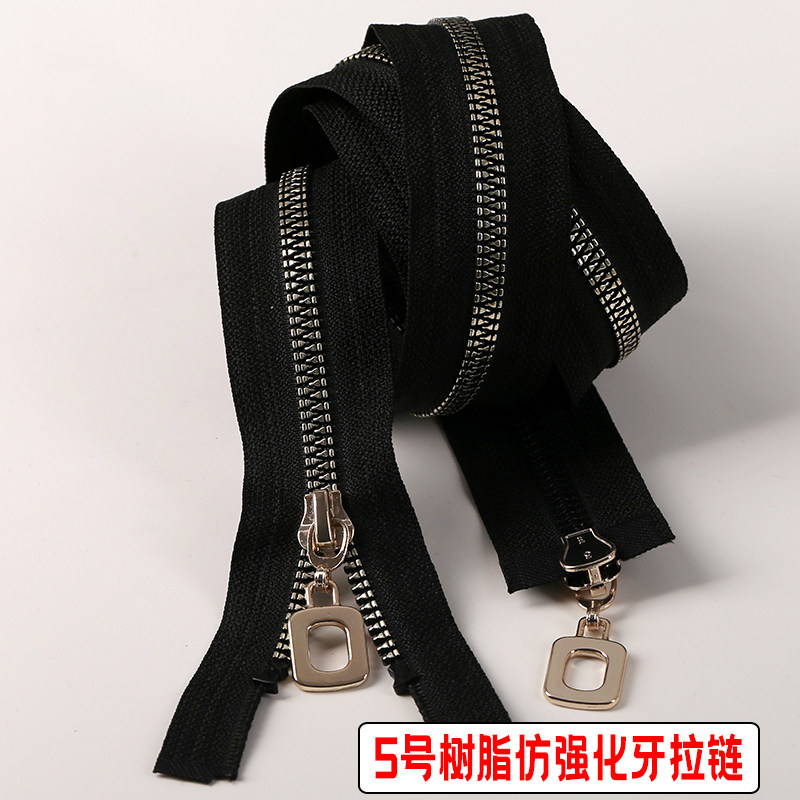 8 # resin imitation reinforced tooth clothing Rnecklace accessories 5 Number of double switch adhesive film pull chain special tooth type imitation gold black gold