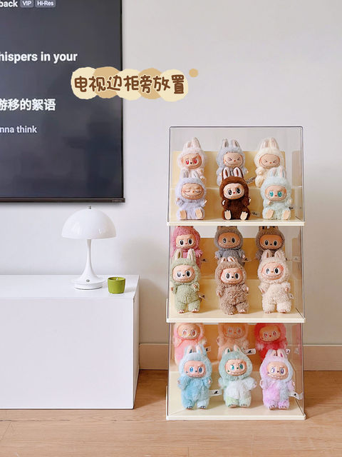 Labubu Display Box Transparent Tiered Labubu Pendant Doll Figurine Display Cabinet Blind Box Storage Display Stand