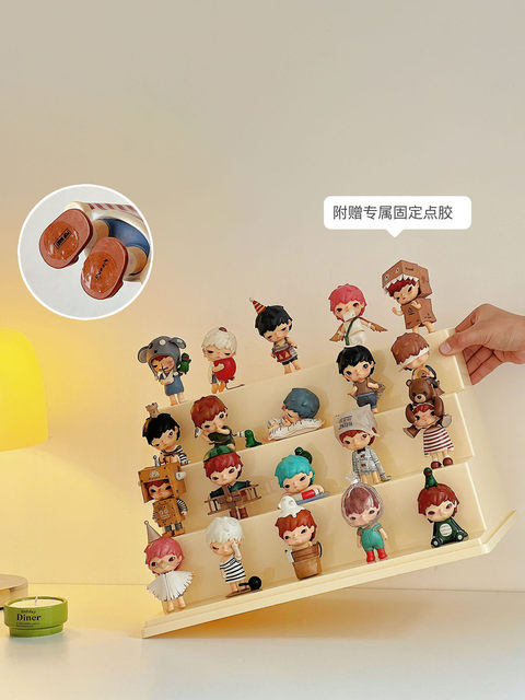 Ono Blind Box Storage Display Rack Transparent Acrylic Ladder Dust-Proof Figure Display Cabinet Pop Mart Display Box