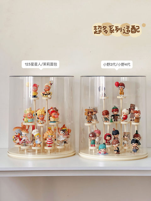 Star Man Display Box Transparent Rotating Blind Box Storage Display Stand Ladder Bubble Mart Figurine Display Cabinet