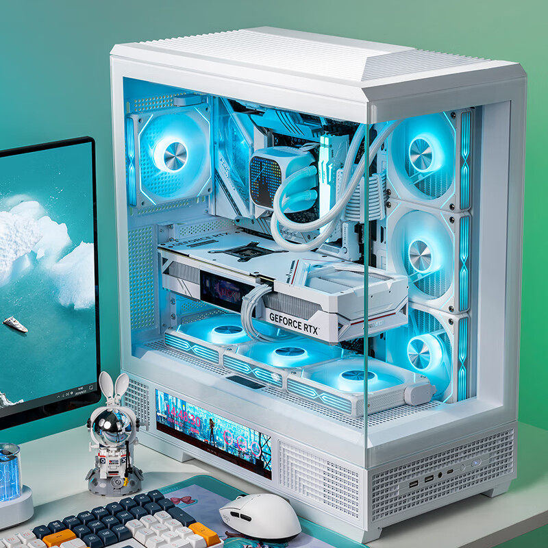 Patriot Starlit Dalan Screen Display Edition Atx Gaming Computer Case Dual 360 Water Cooling 9.16inch Screen Ocean View Room