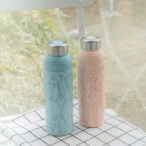 Свежий мультяшный креативный портативный стакан из нержавеющей стали, в корейском стиле, простой и элегантный дизайн