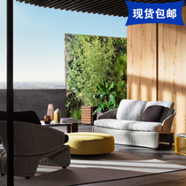 Nordic Outdoor Rattan Sofa Single Combination Leisure Garden Homestay Furniture Sun Room Outdoor Garden Rattan Sofa