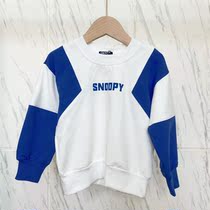 (MMC211) cotton color matching printed crew neck sweater