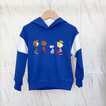 MMC262 SNP cotton cartoon character print contrast color stitching hooded sweater