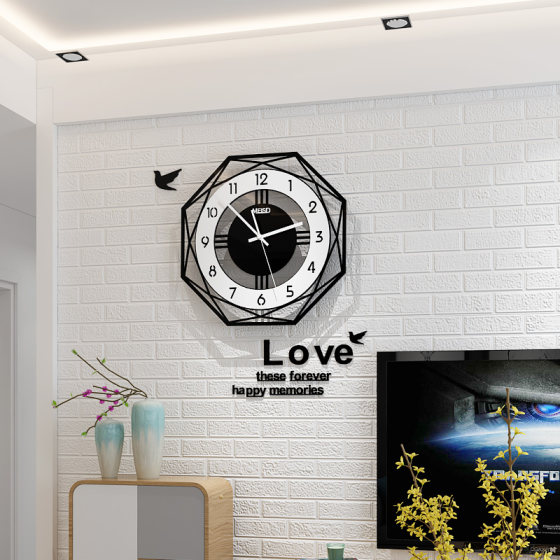 Nordic clock wall clock living room home fashion clock modern simple personality atmospheric creative wall-mounted quartz clock