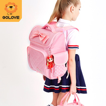 GOLOVE Schoolboy Trolley school bag 3-4-5-Grade 6 girls 6-12 years old primary school students childrens school bag three-wheeled drag childrens backpack Womens shoulder bag