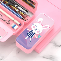 Korea small fresh large capacity ins pencil bag Cute simple shake sound net red female stationery box Primary school childrens stationery pen box Korean version of the large capacity high-end stationery box Middle school student pencil bag