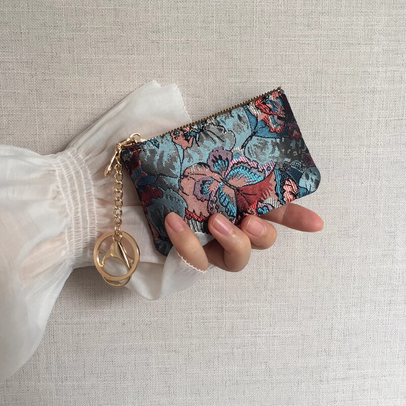 Chinese Style Key Pouch Small Card Holder for Women, Retro Butterfly Zipper Coin Purse, Thin Key Pouch, Car Keychain Lipstick Bag Chinese Style Key Pouch Small Card Holder for Women, Retro Butterfly Zipper Coin Purse, Thin Key Pouch, Car Keychain Lipstick Bag