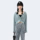 CyNiCynismo trendy brand design basic V-neck destroyed knitted cardigan sweater jacket short os