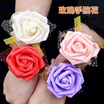 Wrist flower knot wedding wedding supplies bridal bridesmaid wedding hand wreath dance activities Moren series New sister group hand flower