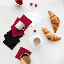 100% linen fabric simple style solid color high-end coaster double-layer home kitchen anti-scalding insulation pad can be customized
