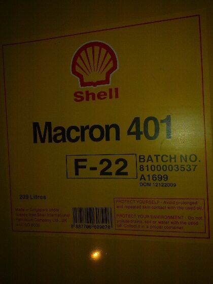 Shell Macron 401 F-22 32 Shell Macron 401 F-22 32 cutting oil 