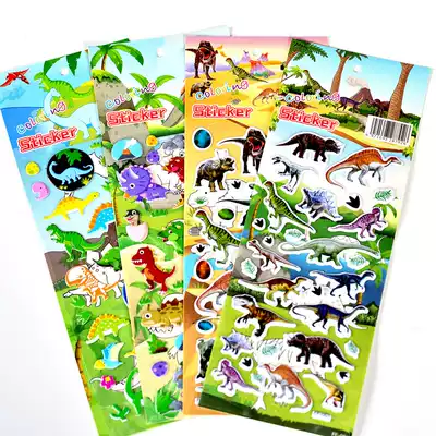 Creative Korean version of the creative cute animal cartoon three-dimensional DIY diary album decoration stickers Bubble stickers Kindergarten small Safflower reward stickers Self-adhesive cute cartoon expression stickers Prize toys