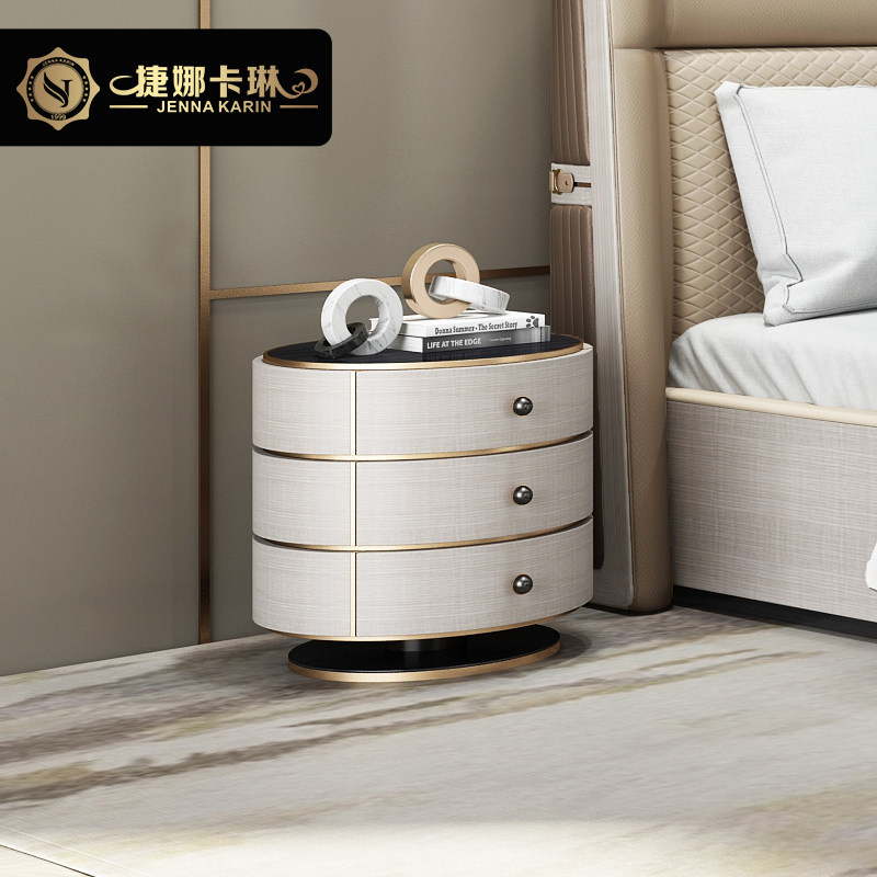 Italian light luxury bedside table all solid wood bedside cabinet net red simple storage cabinet high-end postmodern bedroom furniture