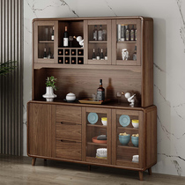 Chinese sideboard modern simple solid wood frame kitchen locker wine cabinet home integrated Wall High cabinet tea cabinet