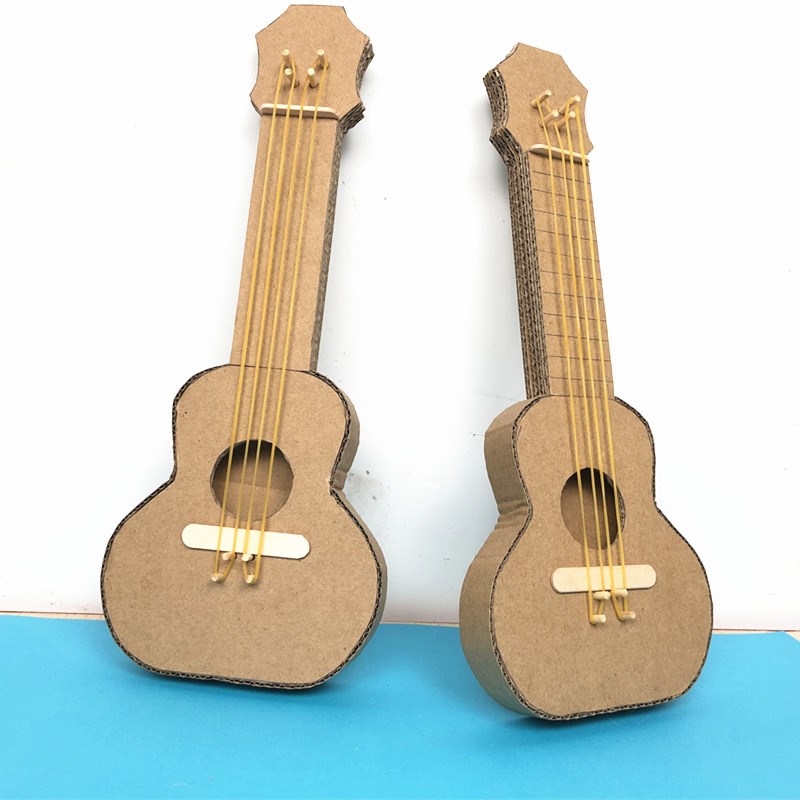 DIY waste using environmentally friendly cartons to turn waste into treasure handmade musical instruments guitar kindergarten homemade teaching aids
