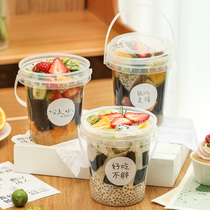 Hand Fruit Packaging Bucket Mesh Red Transparent Disposable Packaging Milk Tea Drinks Cup Commercial Food Grade Biscuit Snack