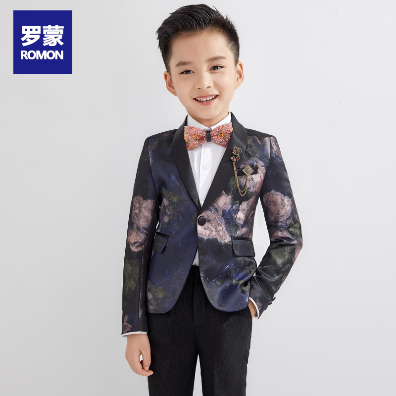 Romon Children Suits Suit Flower Boy Little Boy Piano Performance Gown Big Boy Handsome Jacket Boy West Suit