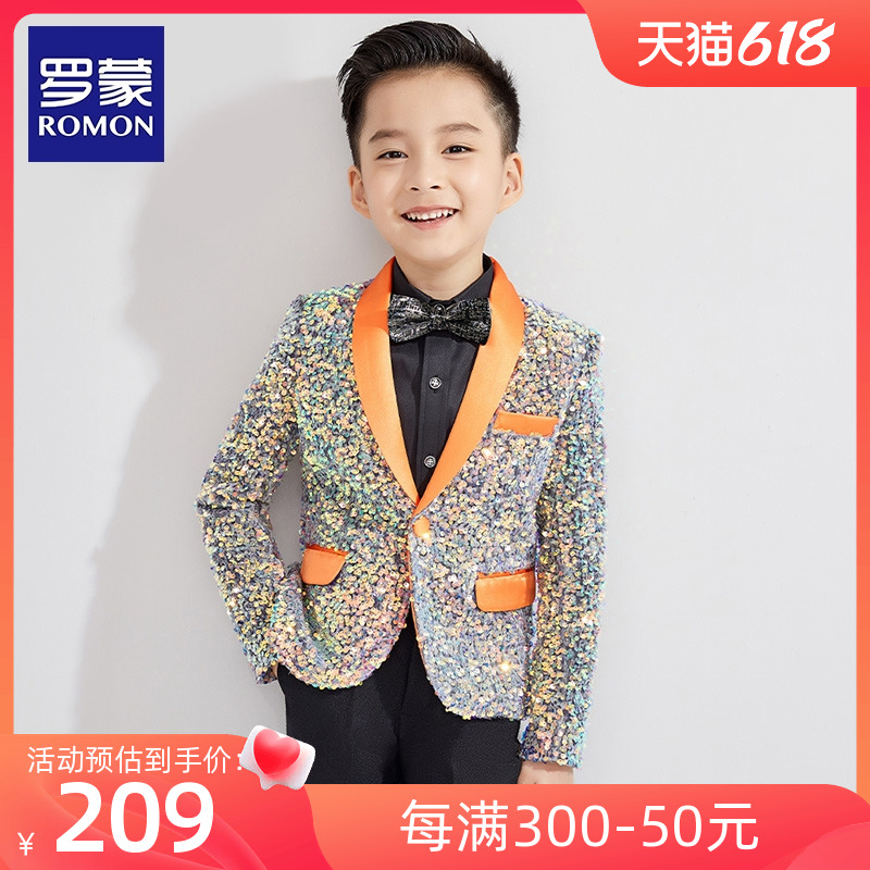 Romon suit suit handsome boy flower girl dress piano performance clothing big boy little boy suit jacket spring