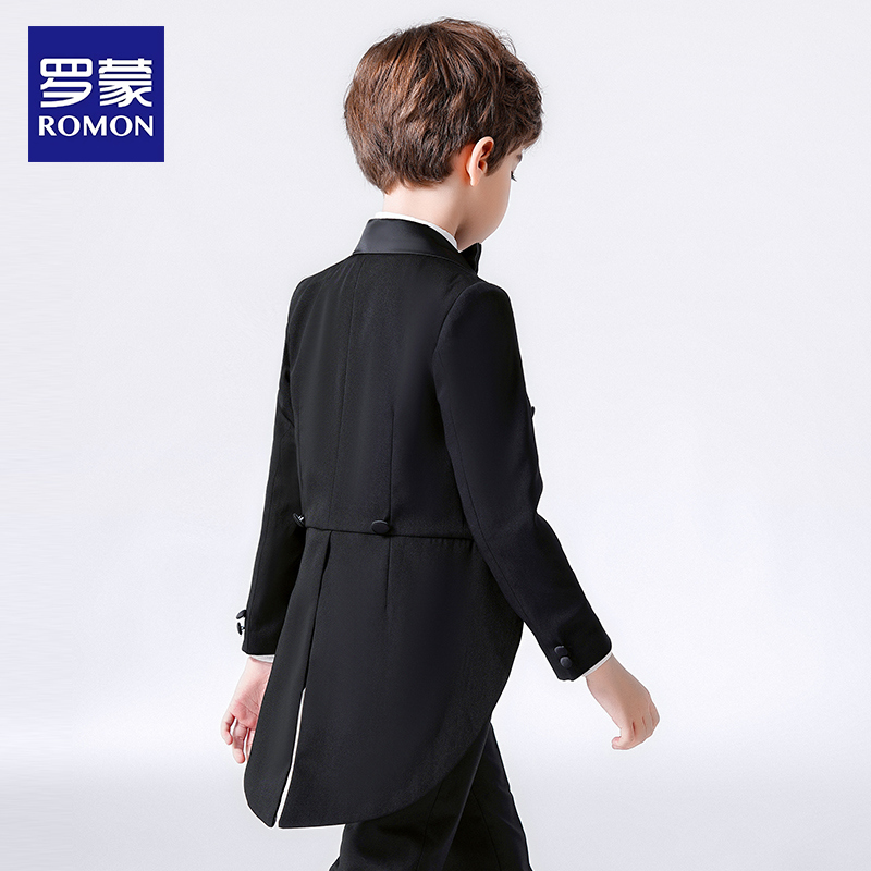 Romon Children's Formal Wear Tuxedo Boys' Small Suit Set Three-Piece Piano Performance Outfit Host Suit British Style Romon Children's Formal Wear Tuxedo Boys' Small Suit Set Three-Piece Piano Performance Outfit Host Suit British Style