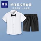 Детский костюм для мальчиков, черная рубашка, форма, комплект