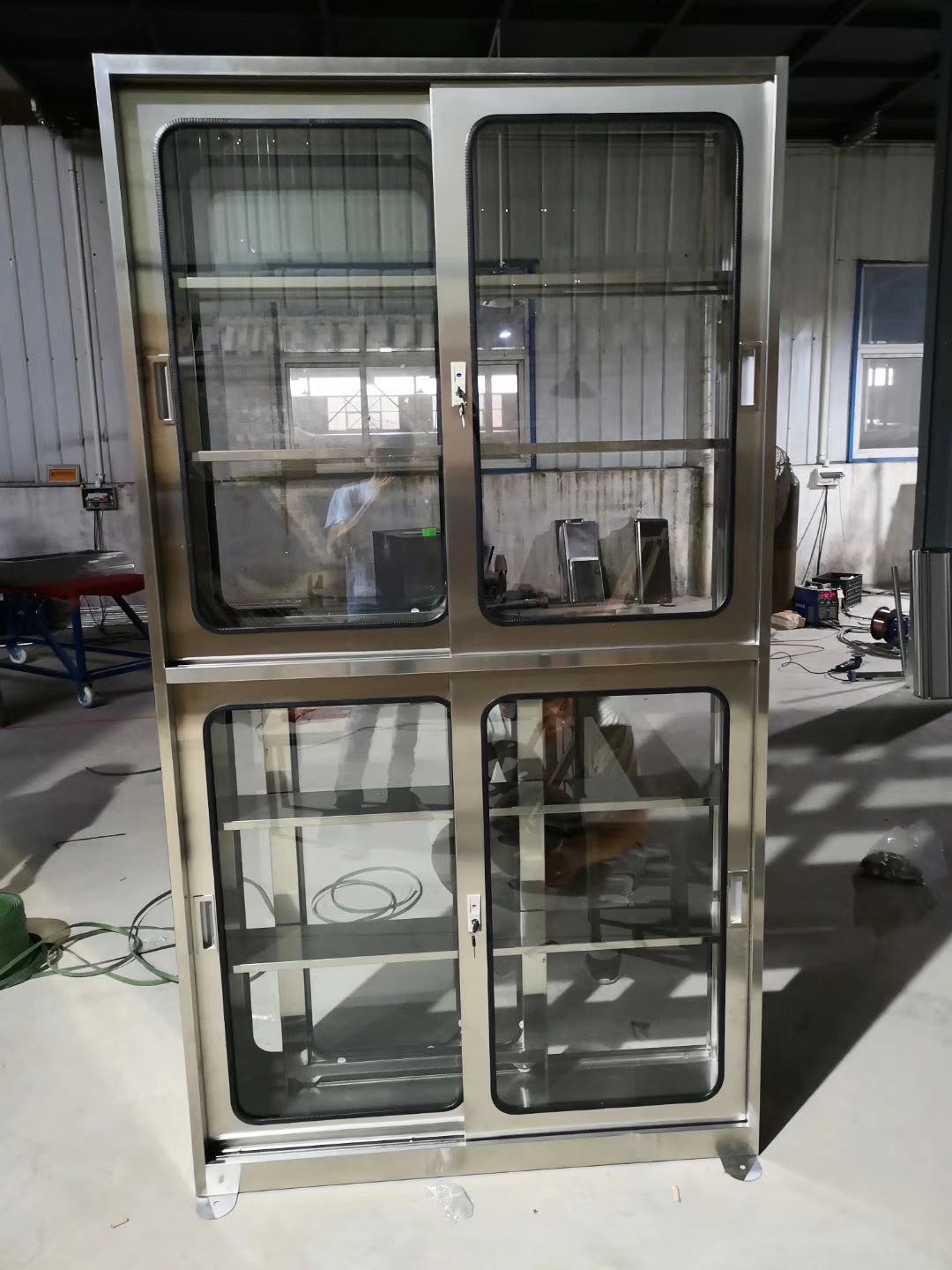 定制304不锈钢器械柜玻璃移门药品展示柜无菌多层隔板双面透明柜