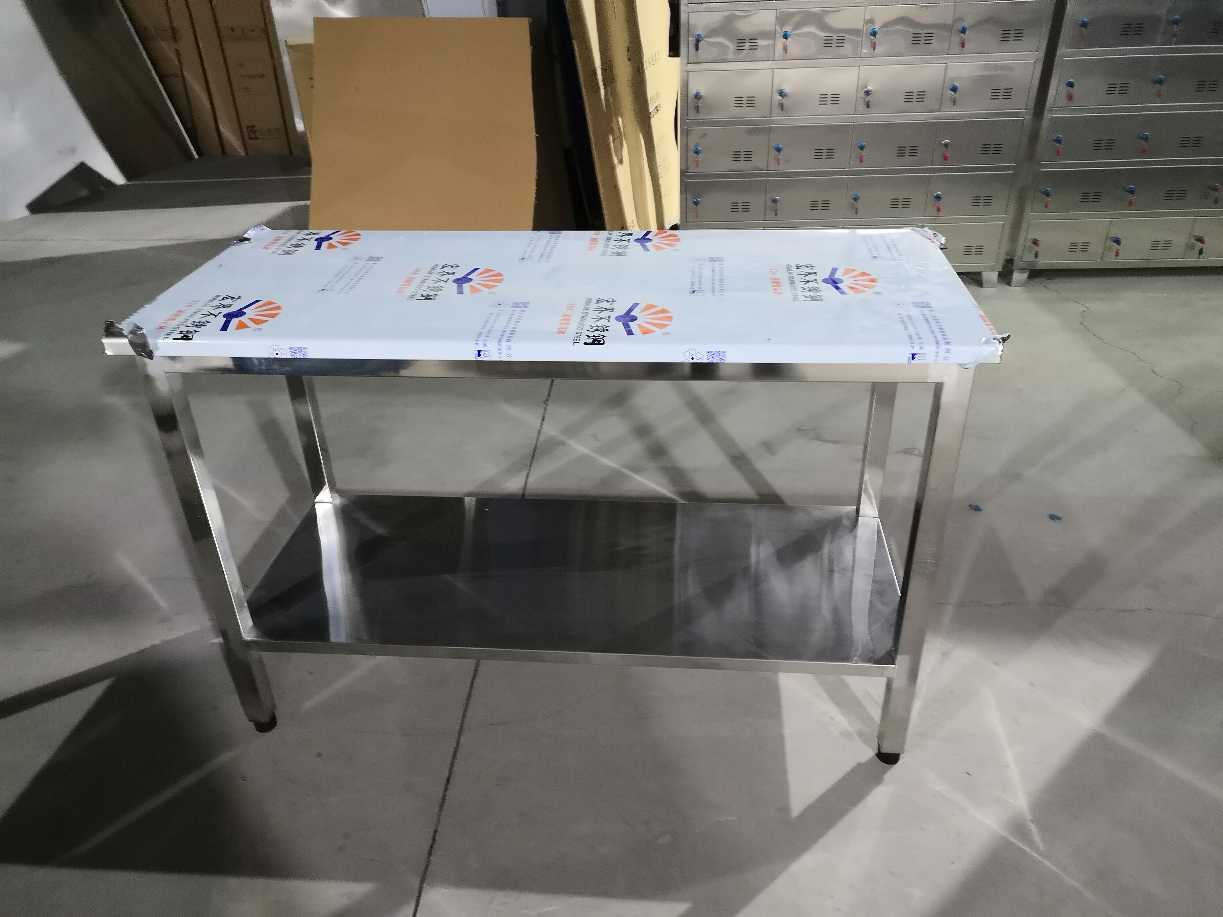 不锈钢加厚工作台饭店厨房操作台工作桌打荷台打包装台面切菜桌子