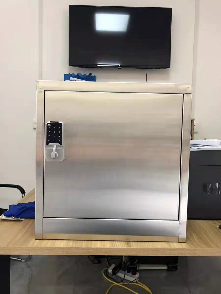 定制304不锈钢智能电子密码锁矮柜办公文件资料柜单门防盗储物柜