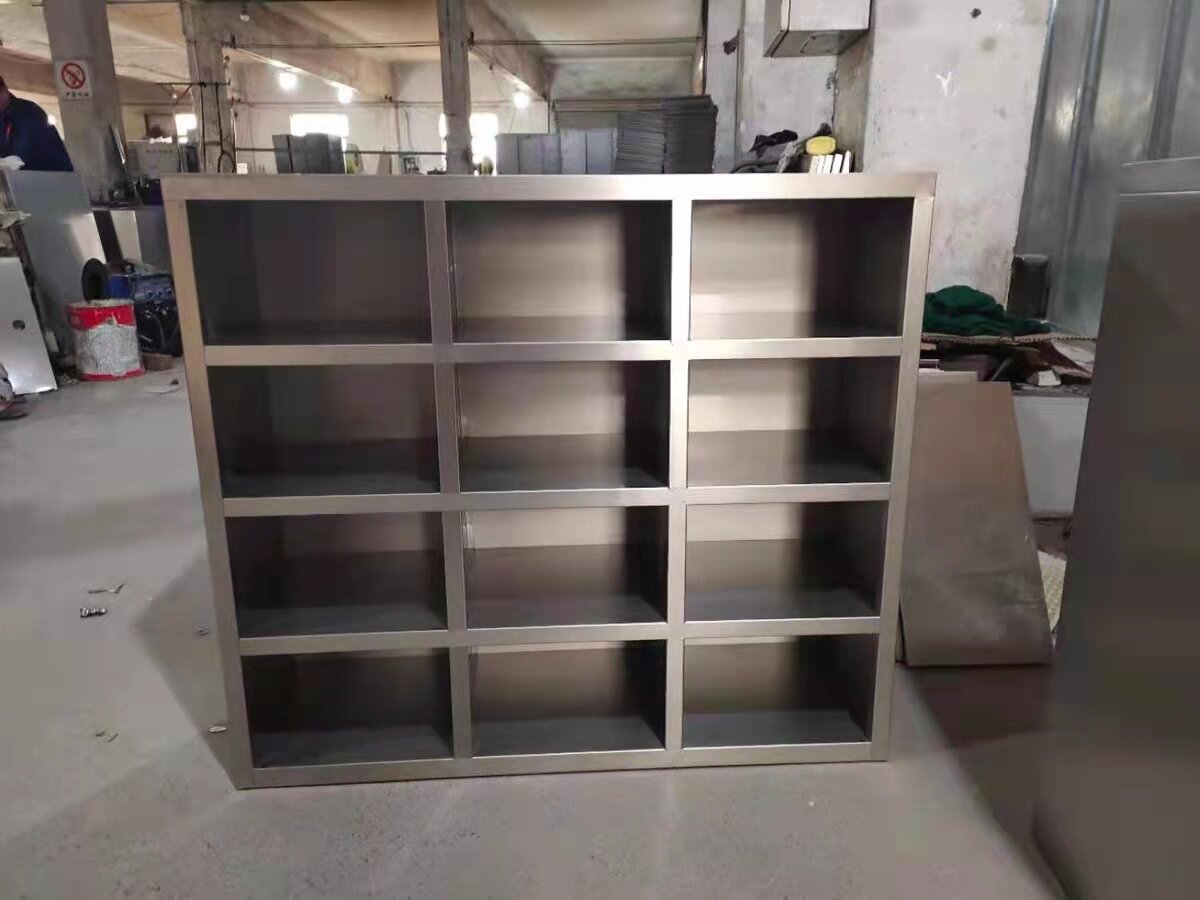 定制304不锈钢无门12格水杯柜员工食堂碗柜餐具柜多格鞋柜储物柜