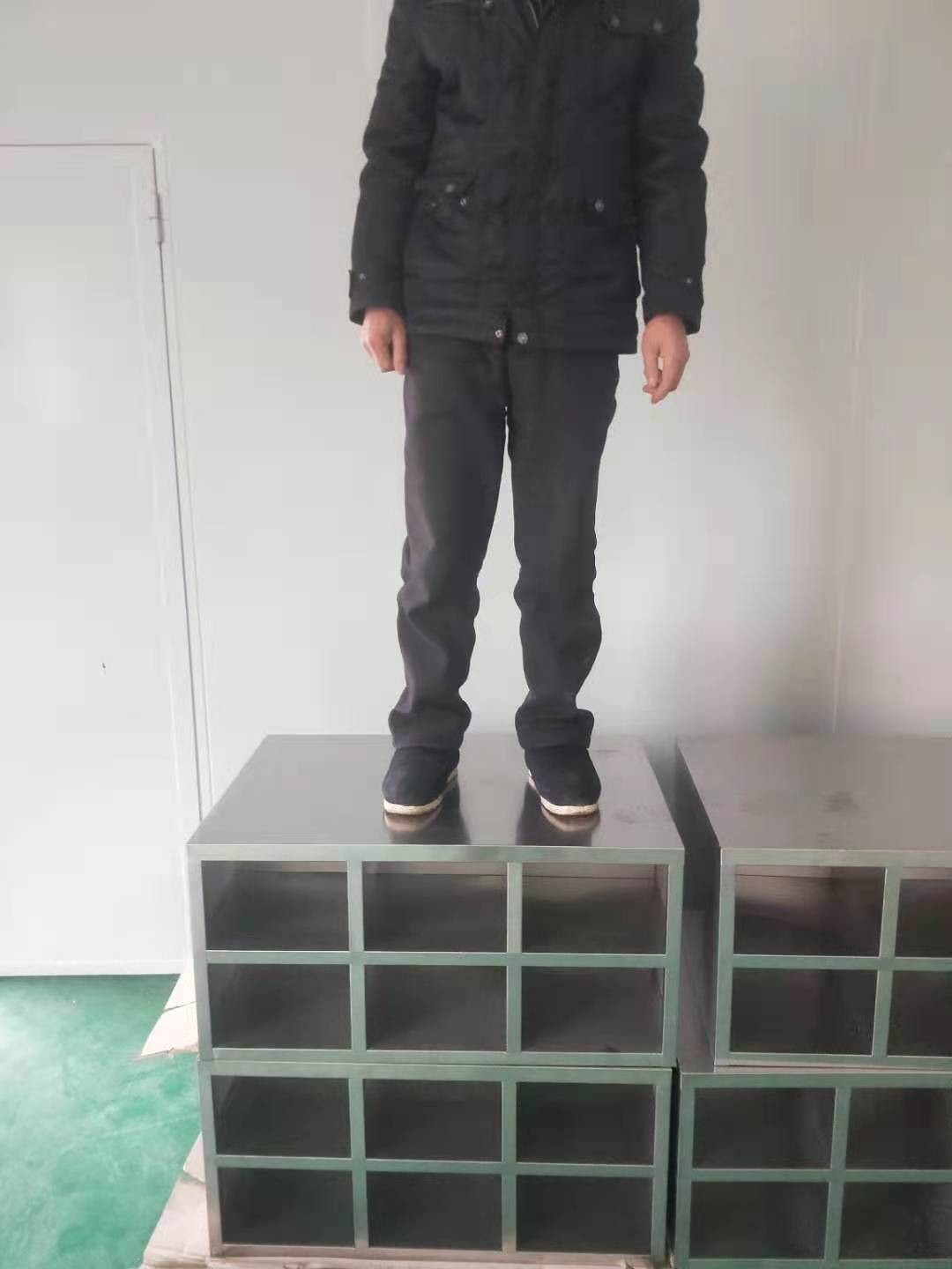 定制不锈钢六格无门鞋柜员工换鞋凳净化车间双面多格换鞋柜储物柜