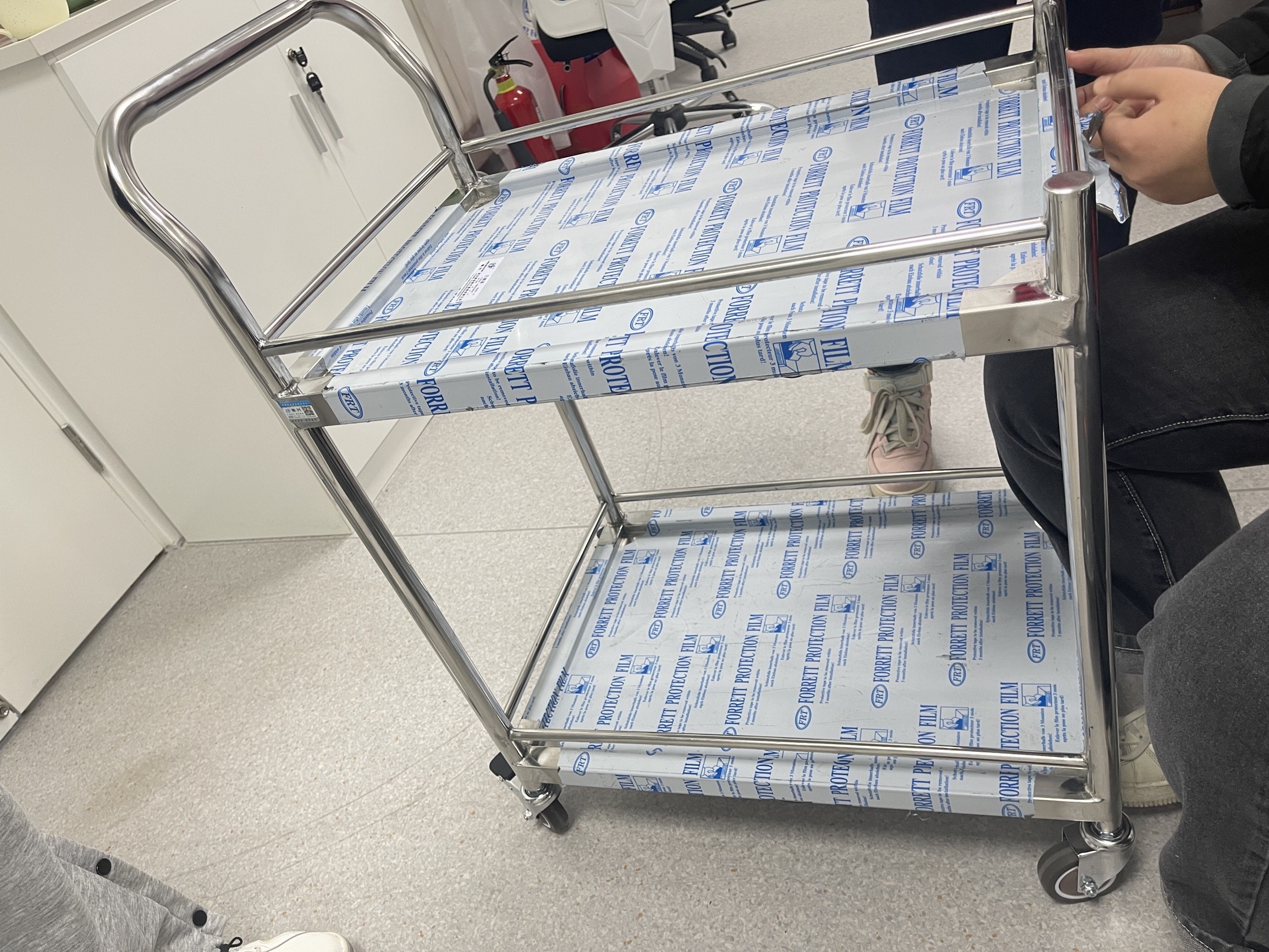 定制不锈钢双层医用小推车医疗无菌多功能移动手推车器械工具车子