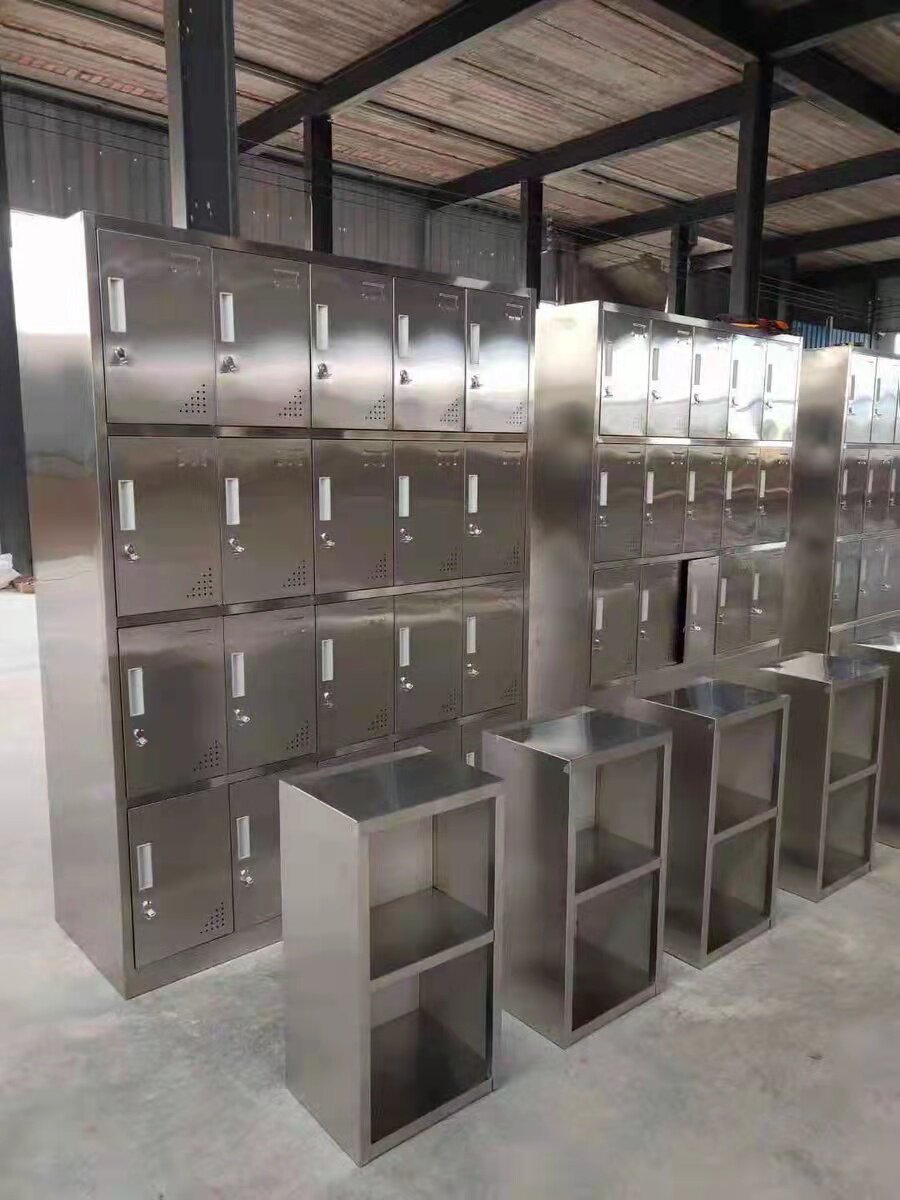 定制不锈钢二十门更衣柜带锁存包柜物品寄存柜员工无尘储物柜鞋柜