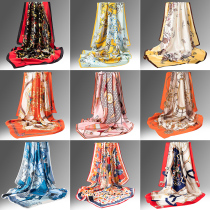 Hangzhou silk silk scarf womens spring and autumn Korean style fashion large square all-match Western style 100% mulberry silk scarf