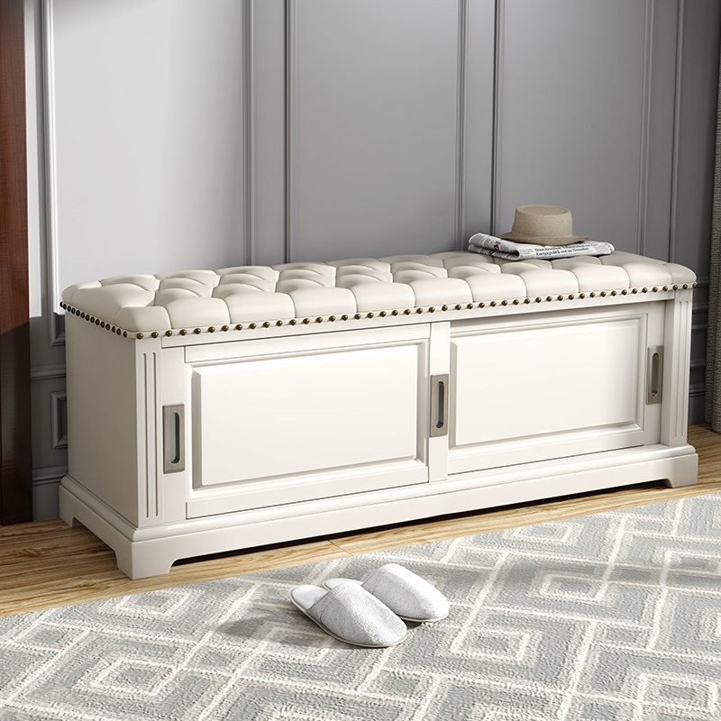 Solid wood shoe-changing stool-type shoe cabinet home door entry door can sit-type multi-functional shoe stool modern minimalist storage stool