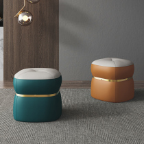 Willful light extravagant leather stool home living room small pipier sofa stool Nordic soft face minimalist foot pedal modern mound