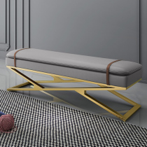 Mousse 2020 new bedroom light and luxurious bed tail bench mesh red ins wind modern minimalist dressing cap room sofa strip stool