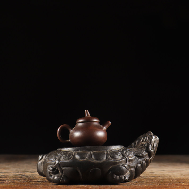 青石小龟茶托茶宠:传统与现代碰撞的艺术珍品-仿古石器-淘宝百科网