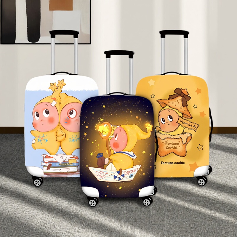 Cartoon Star Character Printed Luggage Cover Travel Suitcase Anti-Scratch Wear-Resistant Protective Cover Unisex Model Cartoon Star Character Printed Luggage Cover Travel Suitcase Anti-Scratch Wear-Resistant Protective Cover Unisex Model