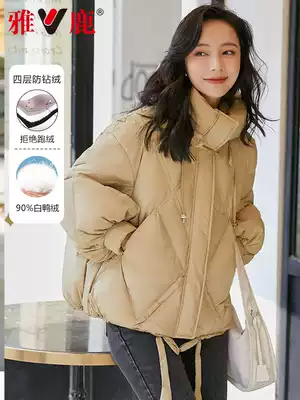 Yalu autumn and winter 2021 New down jacket women's short hooded fashion loose Korean warm down jacket tide