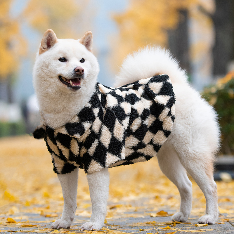Pet autumn and winter warm clothes net red dog cotton coat thickened sweater Corgi Shiba Inu coat lambswool