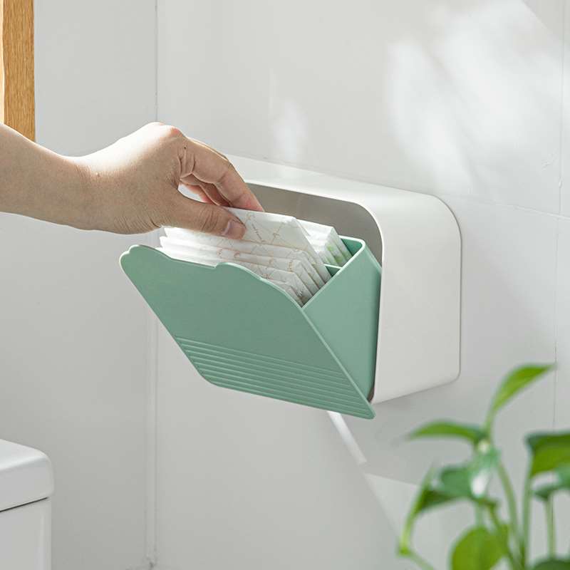 Household put sanitary cotton storage box toilet special cotton swab makeup cotton finishing box storage creative wall-mounted