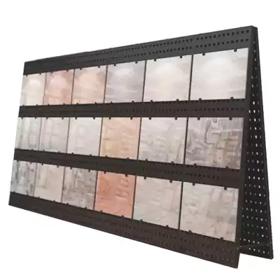 Sample tile wallpaper Art paint display stand diatom mud wood floor panel wall cloth turning page wallpaper display cabinet