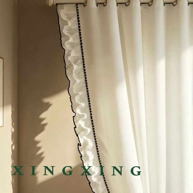 Curtain Lace Trim with French-Style Chanel-Inspired Embroidery, Side Embellishments, Decorative Lace, Ruffled Edges, Light Luxury Pleated Skirt Hem Accessories Curtain Lace Trim with French-Style Chanel-Inspired Embroidery, Side Embellishments, Decorative Lace, Ruffled Edges, Light Luxury Pleated Skirt Hem Accessories