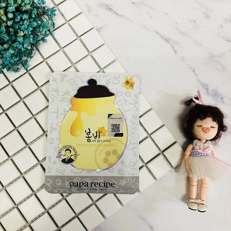 South Korea papa recippe yellow spring rain mask moisturizing and moisturizing honey silk face mask