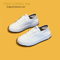 Tsui Ching-Tai ~ genuine leather small white shoes women 2022 spring and summer new 100 hitch flat bottom casual soft leather plate shoes