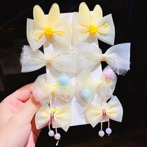 Childrens butterfly knot hairpin mesh yarn girl card hair dressing new clip adorable female baby princess head decorated summer