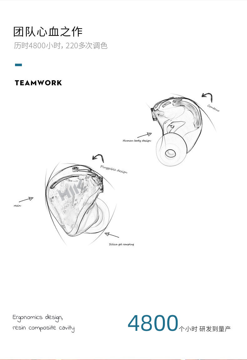 Проводные HiFi наушники 氦刻hik s1有线耳机监听耳机hifi带麦全民k歌耳返舒适专业