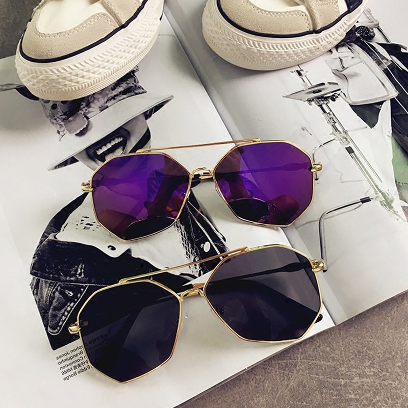 Korean version 2021 New irregular side sunglasses Leisure 100 lap sun glasses round face Slim Personality Spectacle Tide men and women